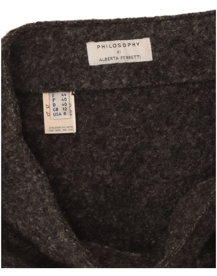 Minissaia feminina Philosophy Di Alberta Ferretti Reino Unido 12 média W30 cinza
