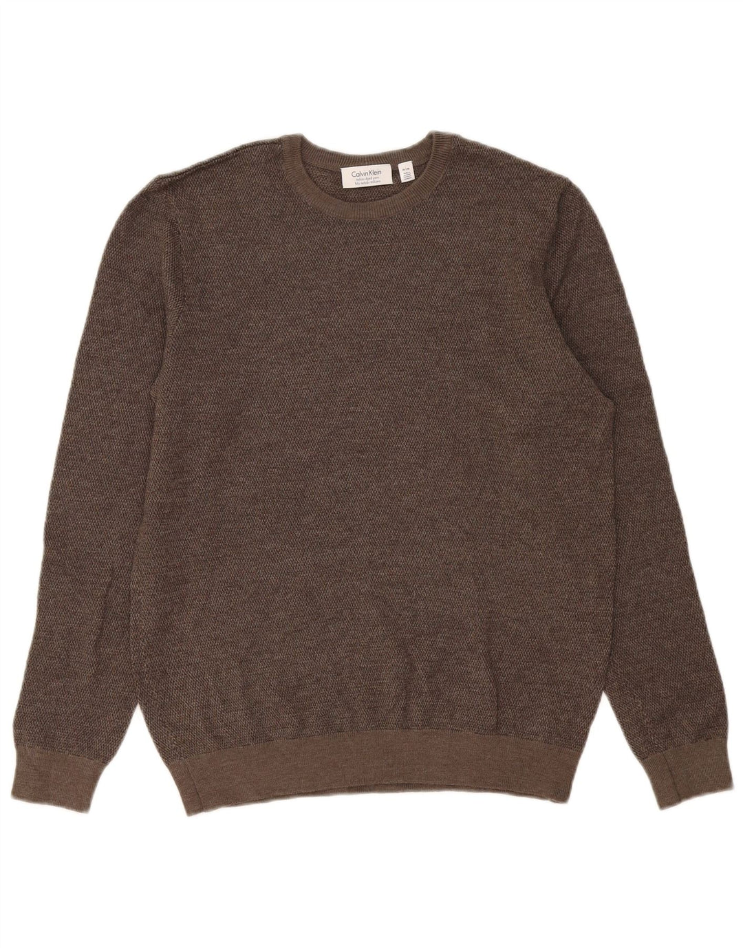 Suéter masculino Calvin Klein com gola redonda cinza médio