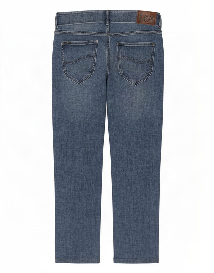 Lee Mens Straight Jeans W29 L29 Azul Algodão