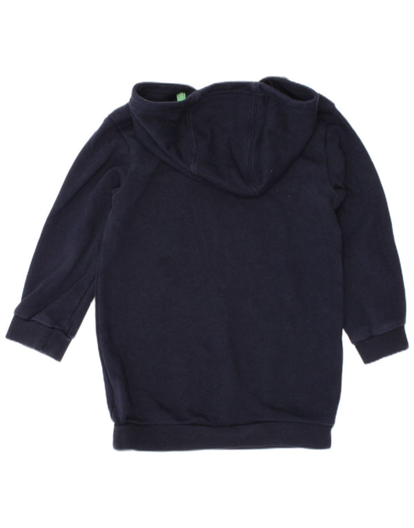 Suéter com capuz gráfico Adidas para meninas de 18 a 24 meses algodão azul marinho