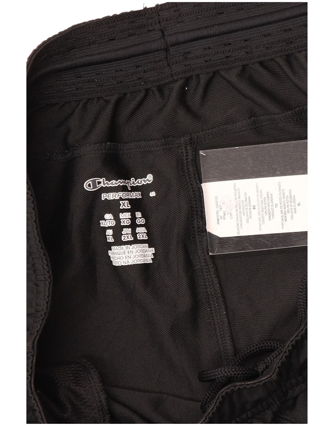 Calça de treino masculina Champion XL preta Colourblock poliéster