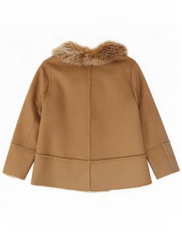 Essence Womens Open Sherpa Jacket UK 22 3XL Marrom Poliéster