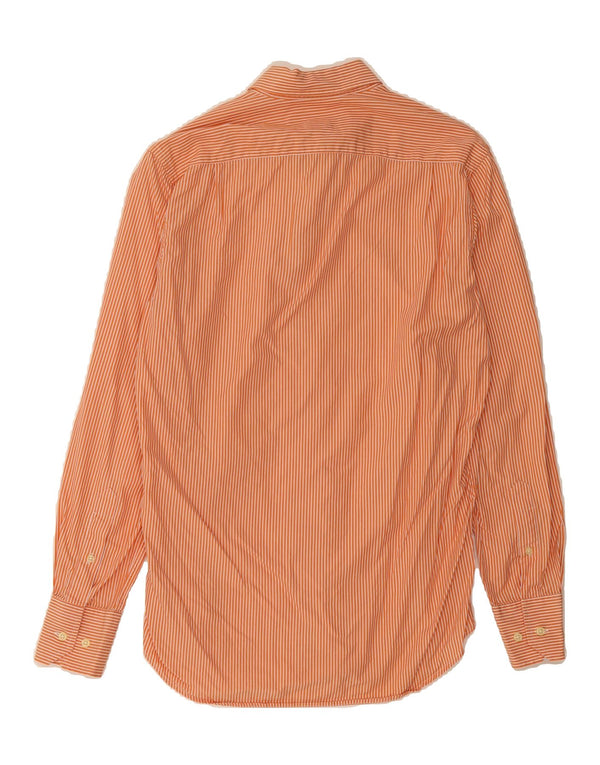 Camisa masculina MASSIMO DUTTI tamanho 39 15 1/2 risca de giz laranja médio