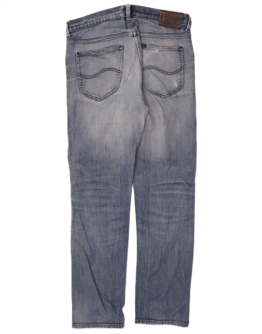 Calça jeans reta masculina Lee desgastada W30 L31 algodão azul