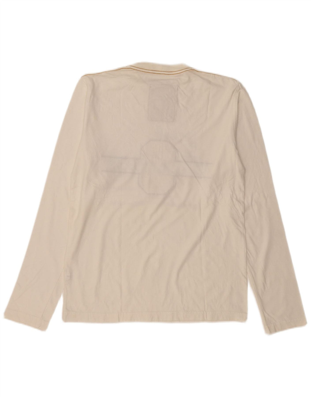 THINK PINK Top gráfico masculino de manga comprida XL de algodão branco