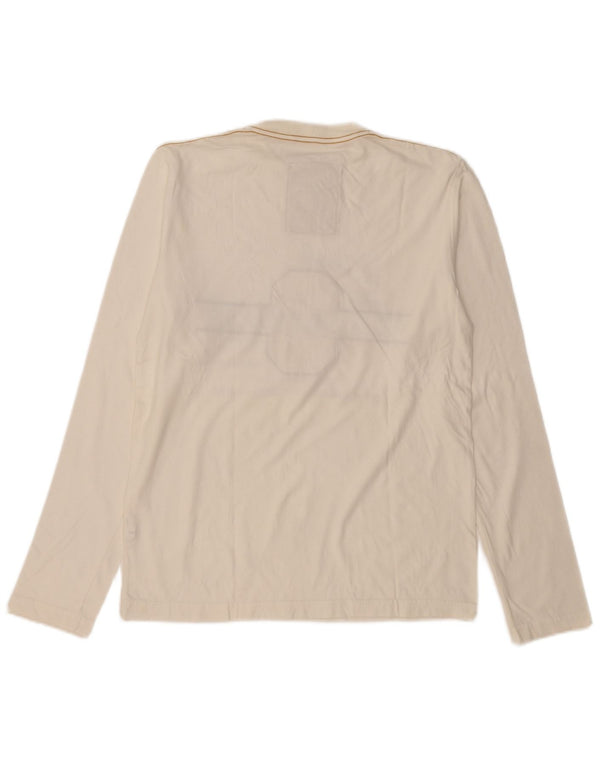 THINK PINK Top gráfico masculino de manga comprida XL de algodão branco