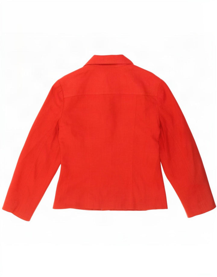 Jaqueta blazer feminina Nienhouse & Lotz com 3 botões Reino Unido 14 grande linho vermelho