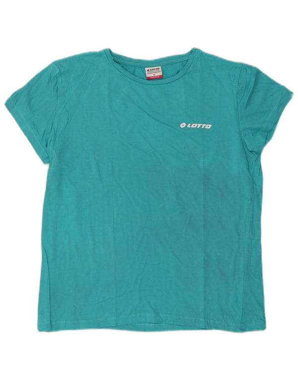 Camiseta feminina Lotto UK 14 algodão azul médio