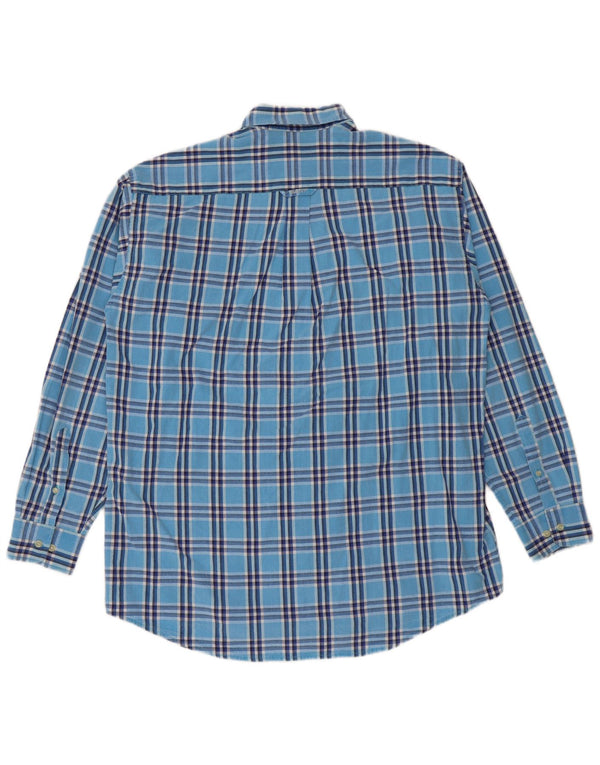 Camisa masculina Gant de algodão xadrez azul médio