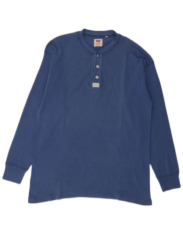Top masculino Levi's manga comprida XL azul algodão