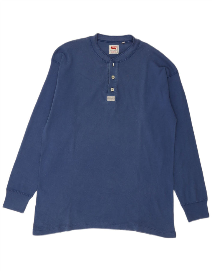 Top masculino Levi's manga comprida XL azul algodão