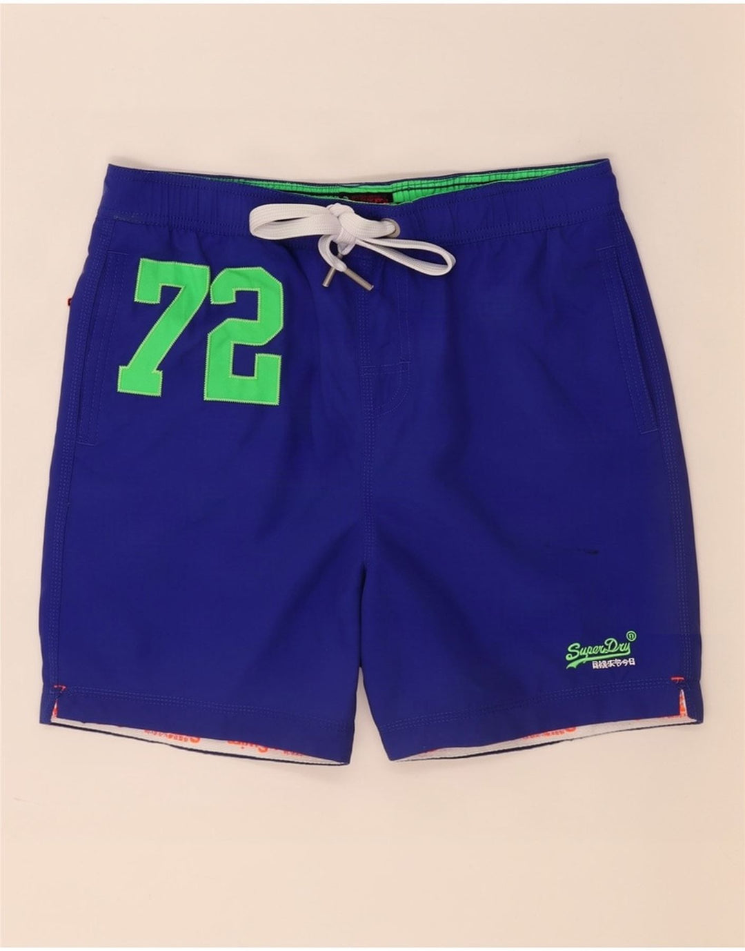 Calções de banho masculinos Superdry Graphic azul médio poliéster