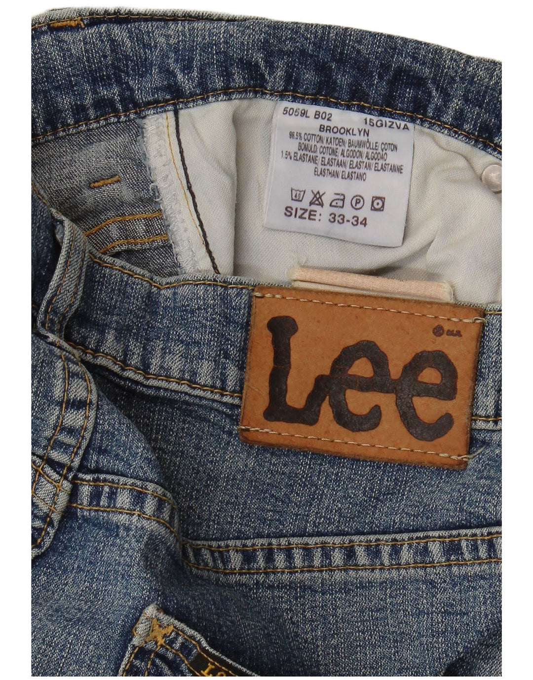 LEE Masculino Brooklyn Straight Jeans W33 L27 Azul Algodão