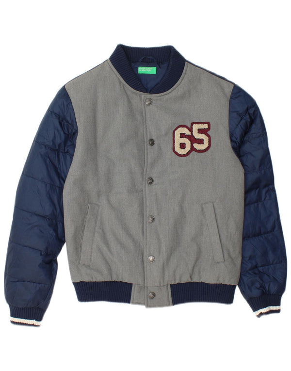 Casaco Benetton Boys Graphic Varsity 13-14 Anos 3XL Cinzento Poliéster