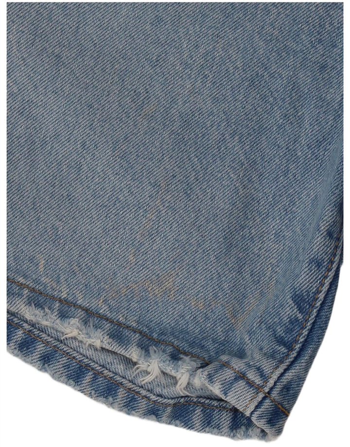Shorts jeans feminino Levi's 501 de cintura alta desgastado W27 azul médio