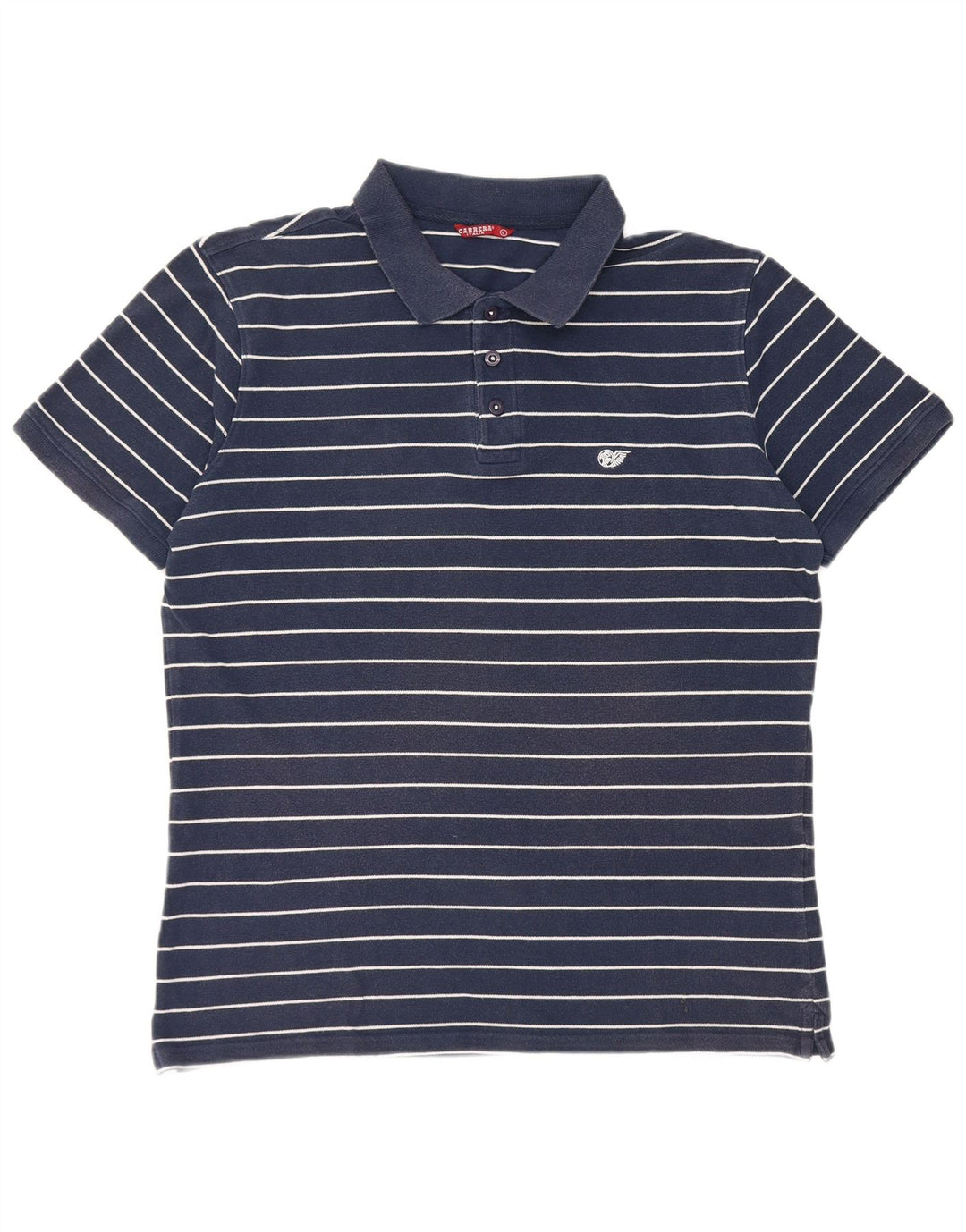 Camisa polo masculina Carrera de manga curta grande listrada azul marinho