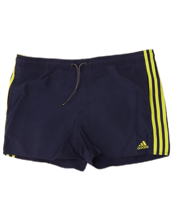 Shorts de natação masculino Adidas médio azul marinho nylon