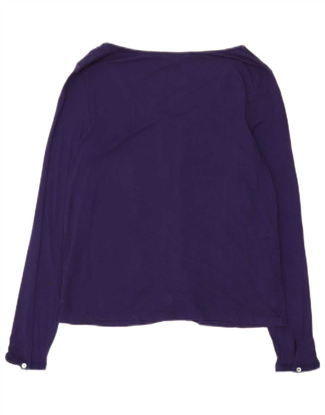WHITE STUFF Top feminino manga comprida Reino Unido 10 viscose roxa pequena