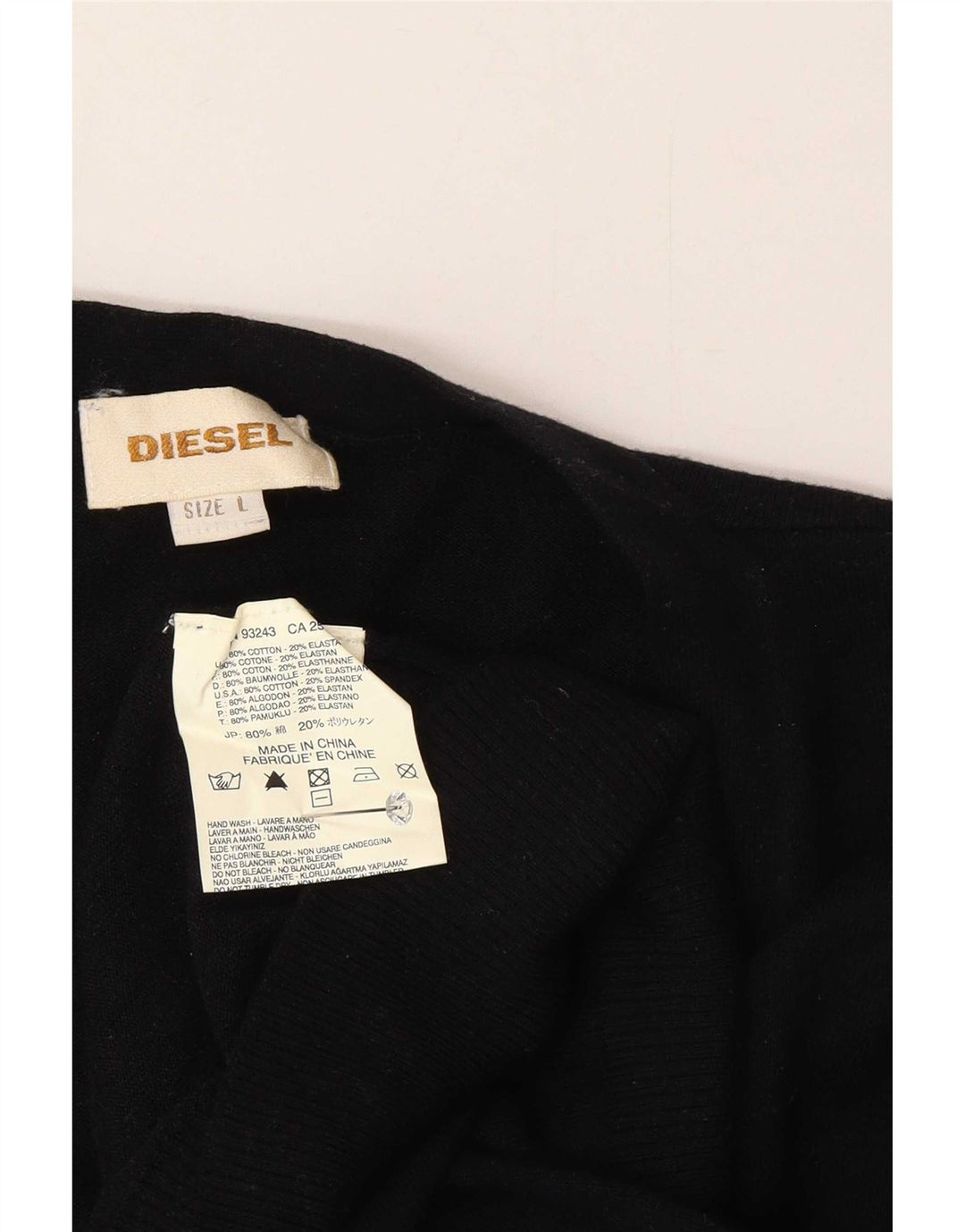 Suéter Cardigan Masculino Diesel Grande Algodão Preto