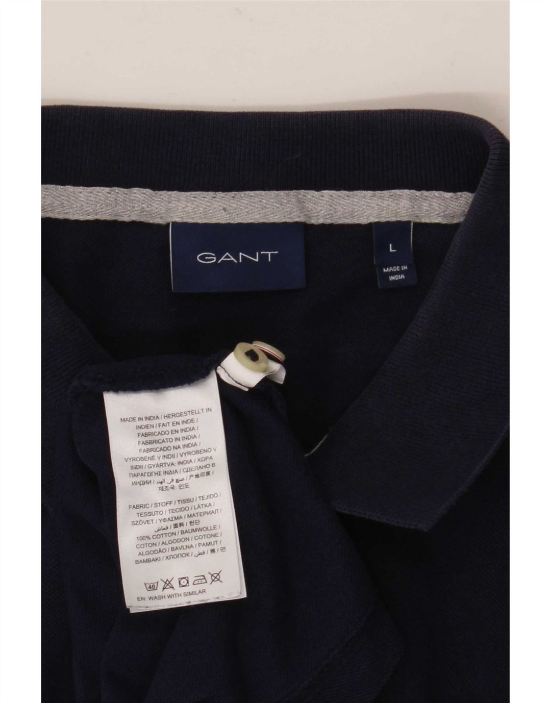 Camisa polo masculina Gant grande algodão azul marinho
