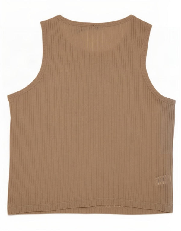 Zara Mens Top Colete Transparente Grande Poliéster Bege
