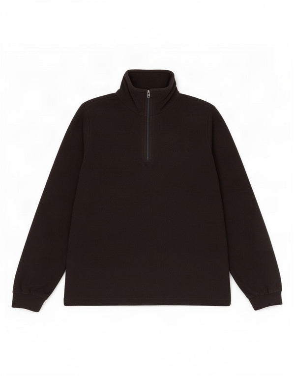 Suéter de lã feminino Brugi com zíper e gola UK 14 poliéster preto médio