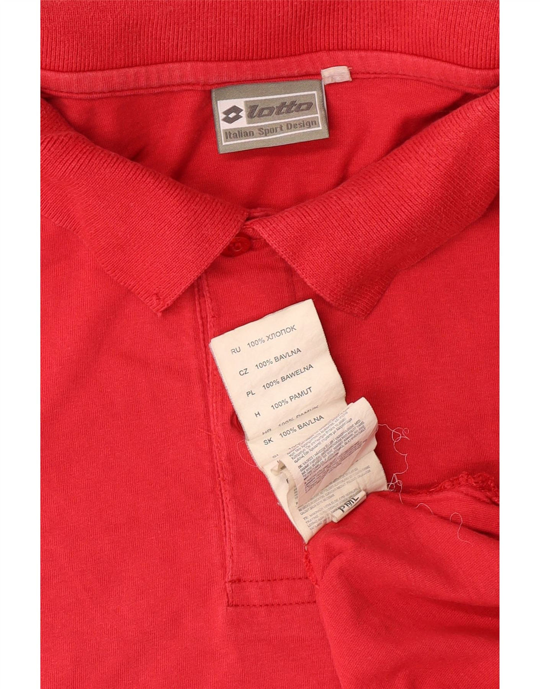 Camisa polo masculina LOTTO grande algodão vermelho