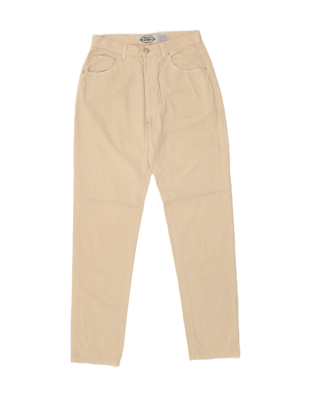 SWISH Womens Tapered Casual Trousers W32 L31 Beige Cotton Vintage Swish and Second-Hand Swish from Messina Hembry 