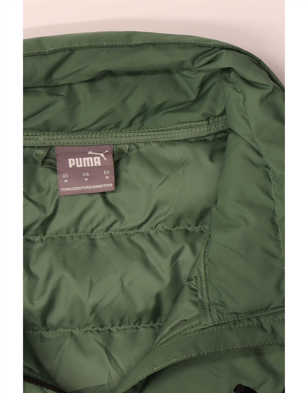 Jaqueta acolchoada masculina Puma UK 38 poliéster colorblock verde médio