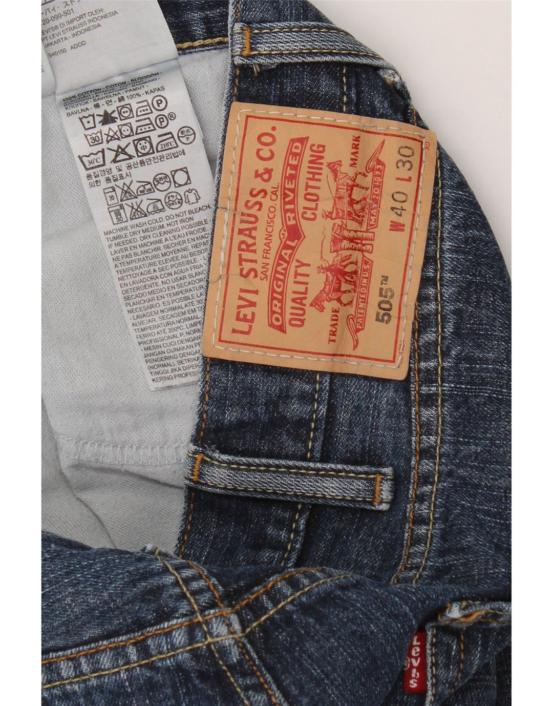 Levi's Masculino 505 Straight Jeans W40 L30 Azul Algodão