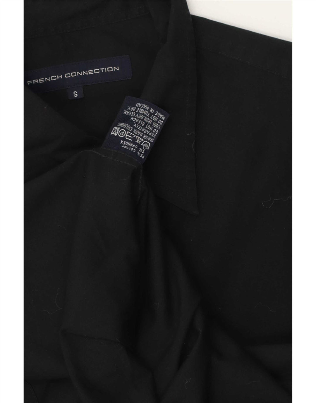 Camisa masculina French Connection pequena de algodão preto