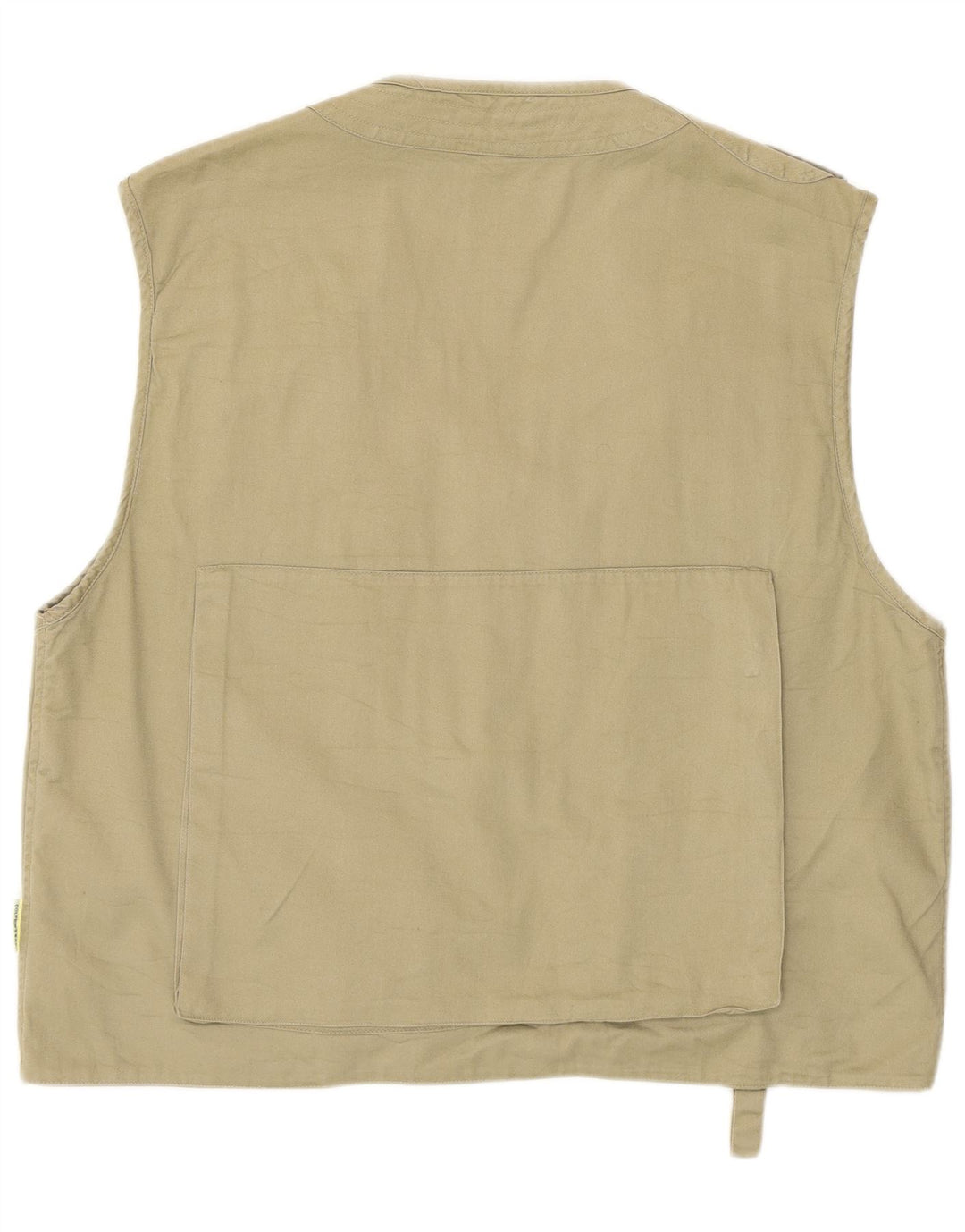 Colete utilitário masculino vintage IT 50 grande algodão cáqui