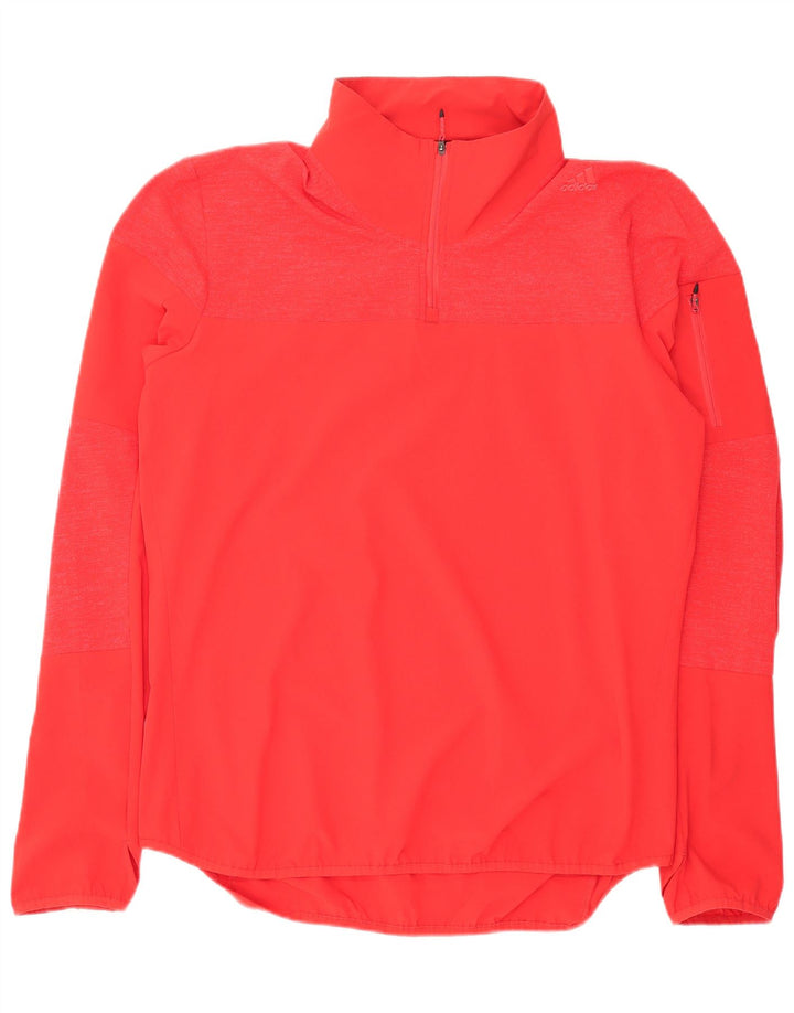 ADIDAS Mens Supernova Zip Neck Pullover Treino Top Grande Vermelho