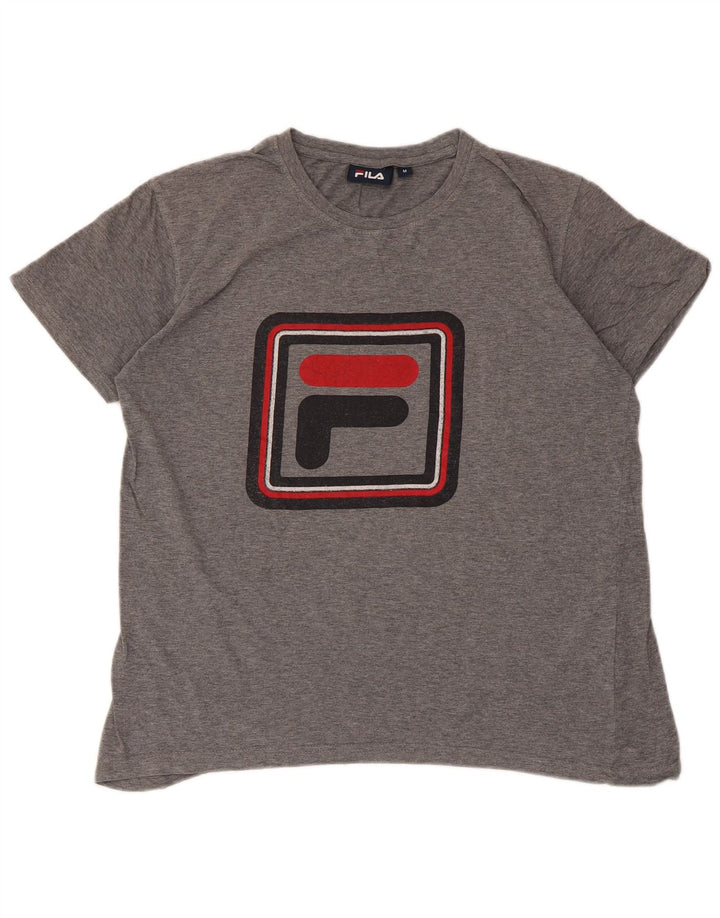 Fila Camiseta masculina gráfica Top cinza médio manchado