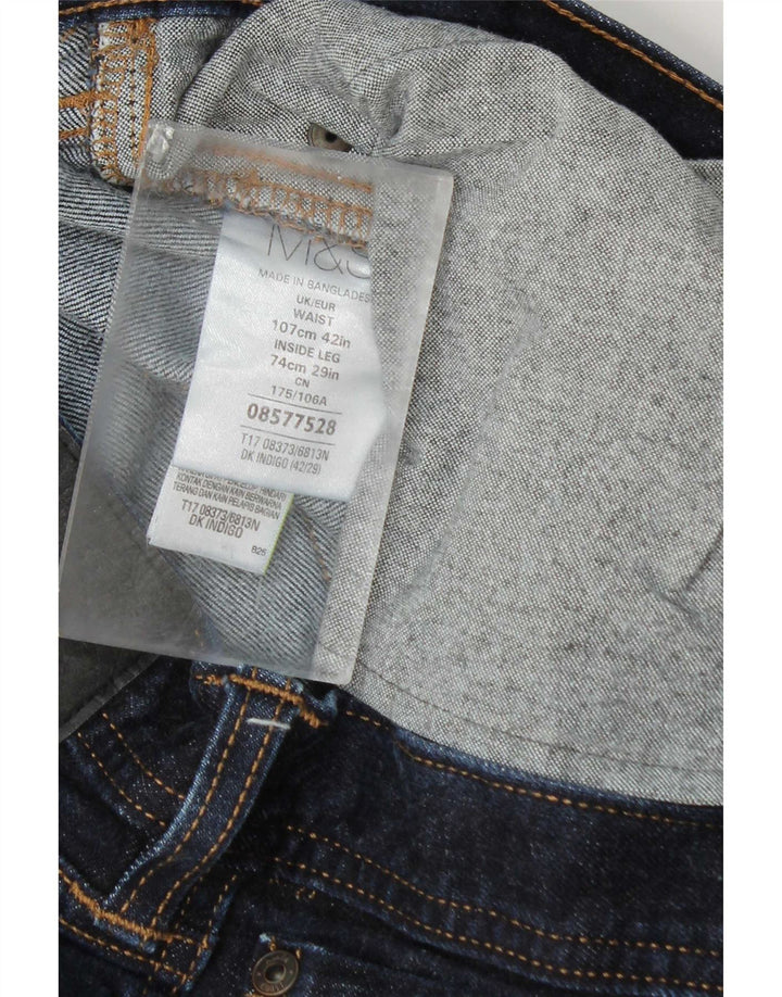 Jeans retos masculinos Marks & Spencer W42 L29 algodão azul marinho