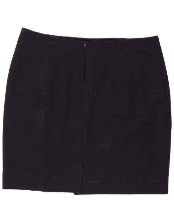 Saia lápis feminina Marks & Spencer UK 20 2XL W38 azul marinho poliéster