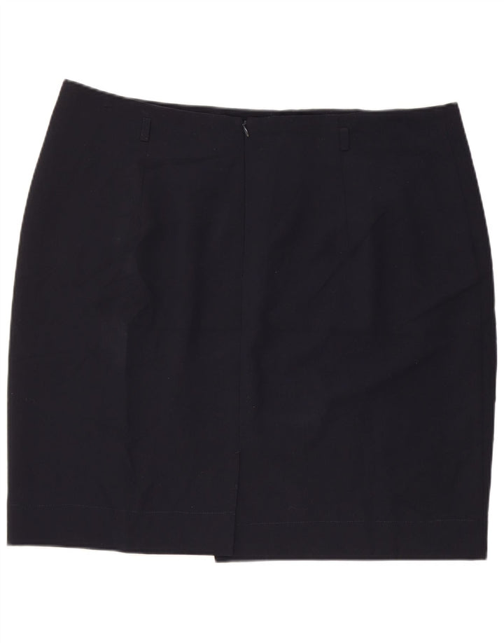 Saia lápis feminina Marks & Spencer UK 20 2XL W38 azul marinho poliéster