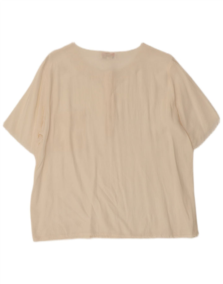Blusa feminina VINTAGE UK 16 grande seda branca