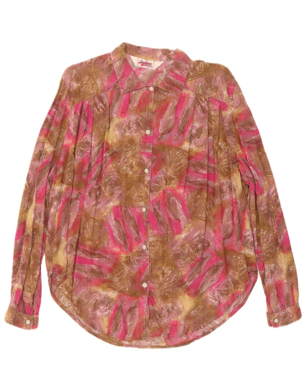 Blusa feminina vintage com estampa abstrata UK 18 XL multicolorida