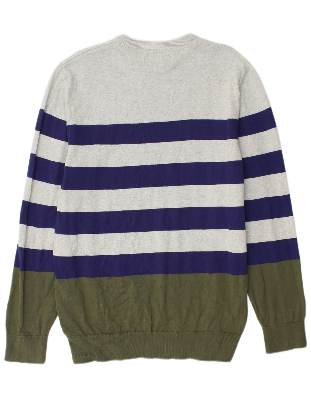 Suéter masculino BARBOUR com gola redonda, grande algodão listrado multicolorido