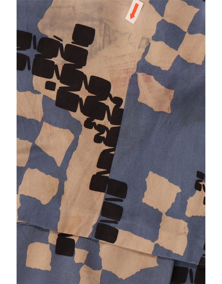 LES COPAINS Conjunto de saia feminina de 2 peças IT 42 Médio W28 Seda geométrica azul