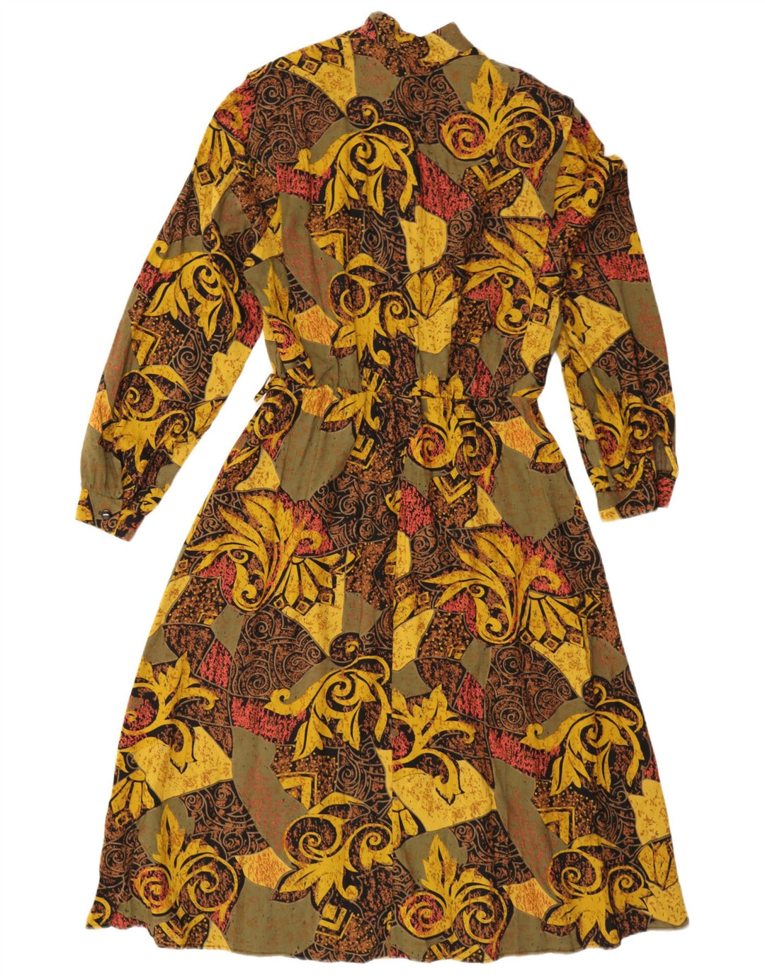 Vestido maxi feminino vintage UK 16 grande paisley multicolorido