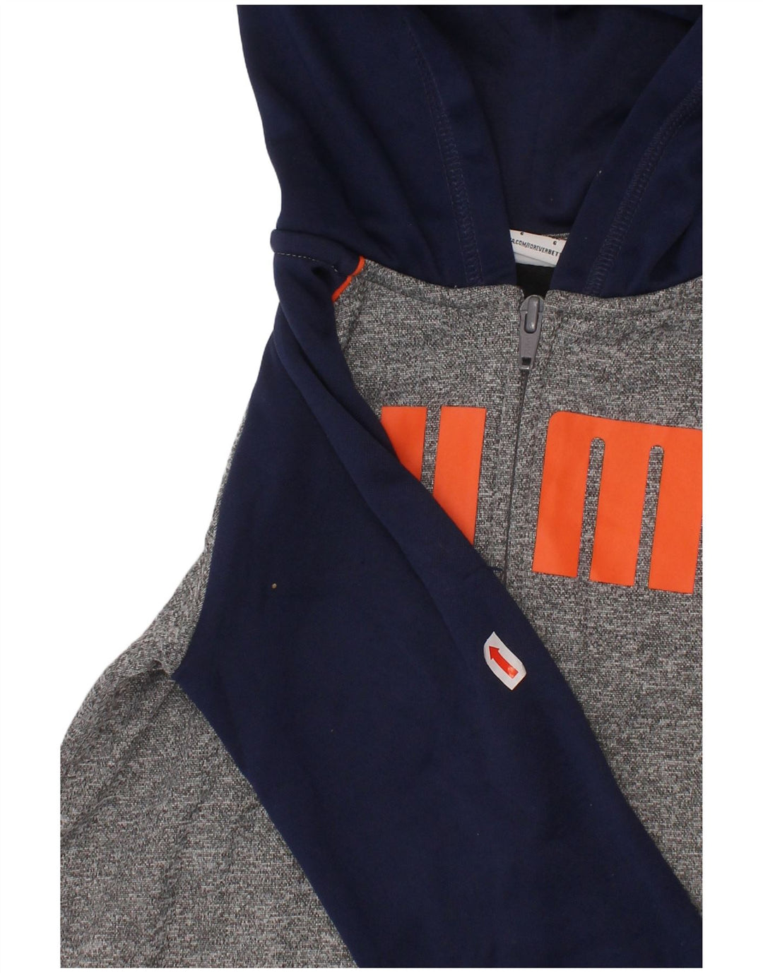 Suéter PUMA Boys Graphic Zip com capuz 5-6 anos cinza colorblock poliéster