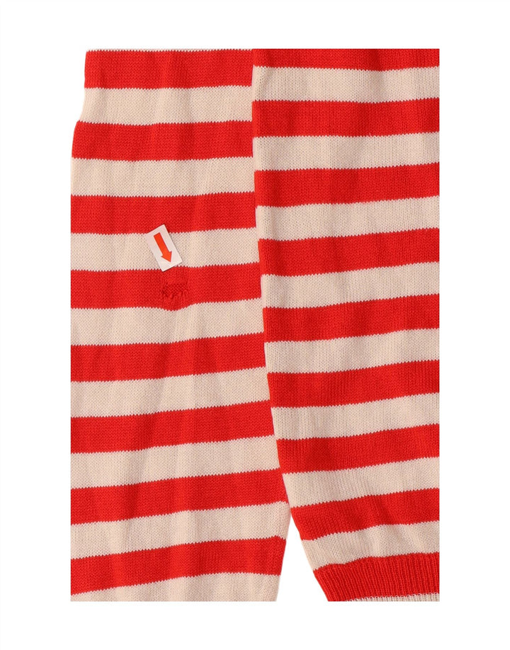 Suéter feminino Marks & Spencer com gola redonda UK 14 listrado vermelho médio