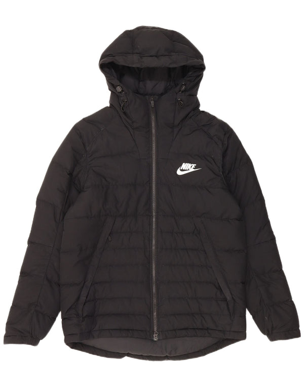 Jaqueta acolchoada com capuz masculina Nike UK 40 grande poliéster preto