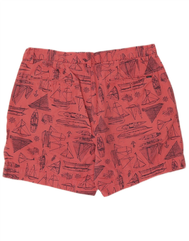 Polo Ralph Lauren Masculino Abstrato Padrão Chino Shorts W33 Médio Algodão Rosa