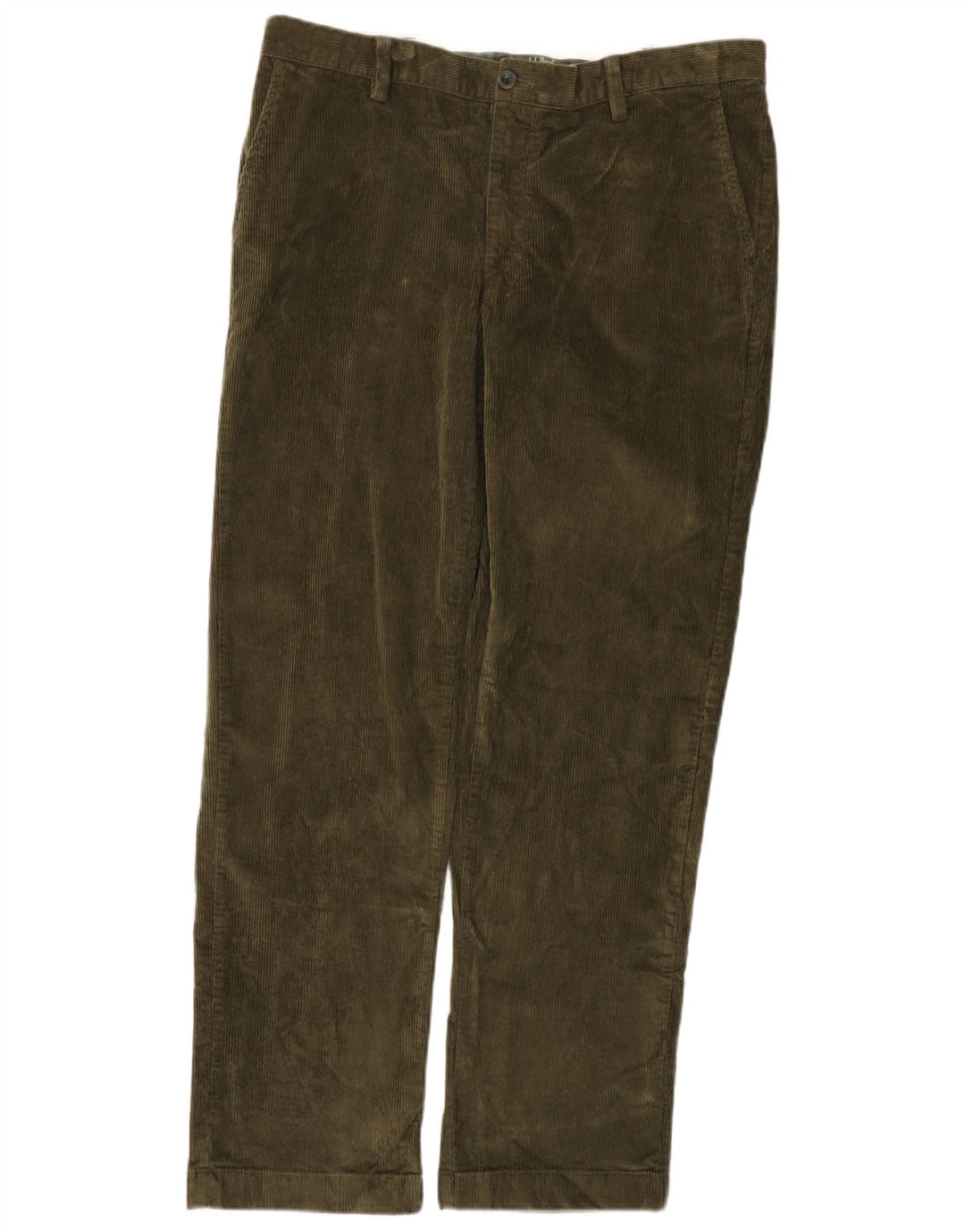 L.L.BEAN Calça masculina clássica de veludo reto W36 L32 algodão cáqui