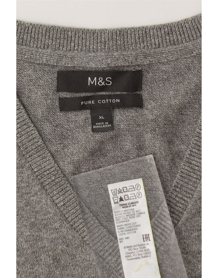 Regata masculina Marks & Spencer com colete XL algodão cinza
