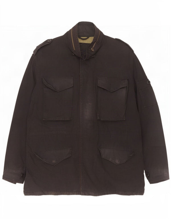 Jaqueta militar masculina com capuz Gap UK 42 XL algodão preto