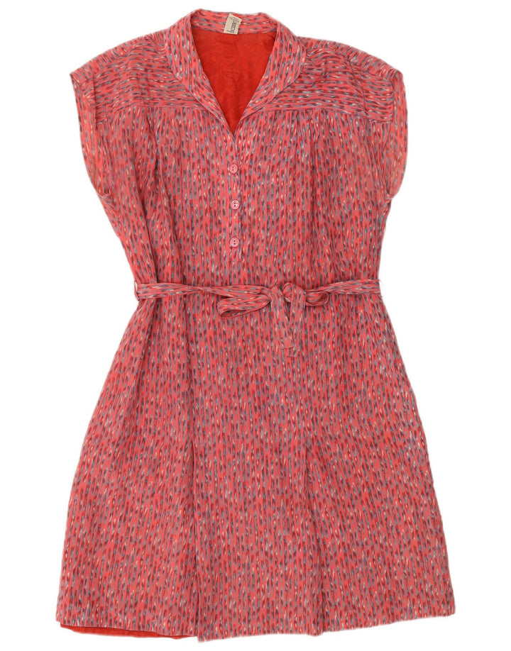 Vestido básico feminino Hennes sem mangas Reino Unido 14 listrado rosa médio